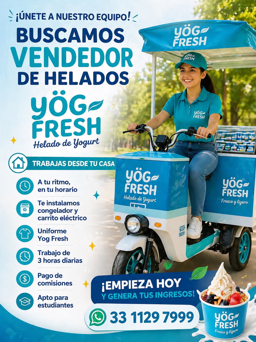 Vacante de vendedor en carrito eléctrico Yög Fresh