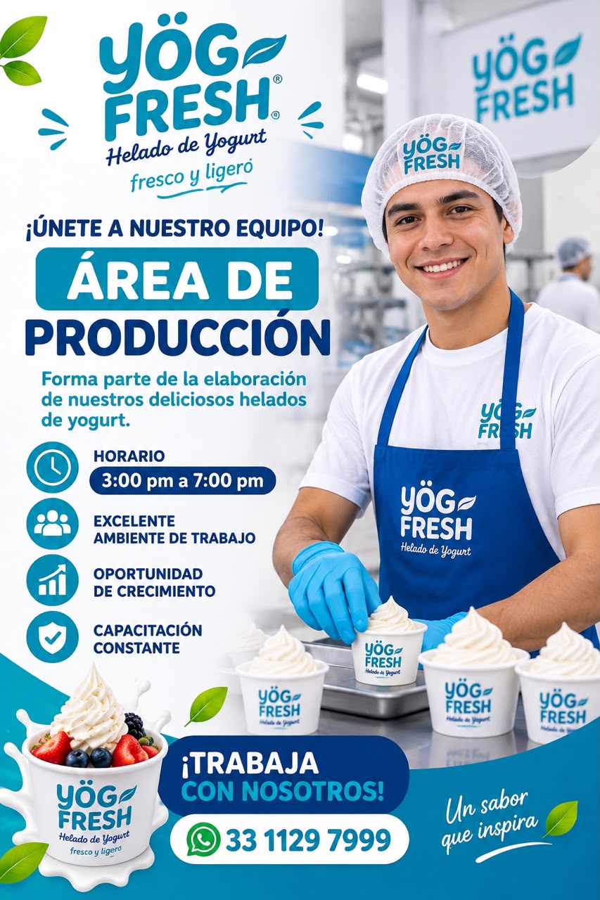 Vacante de área de producción Yög Fresh